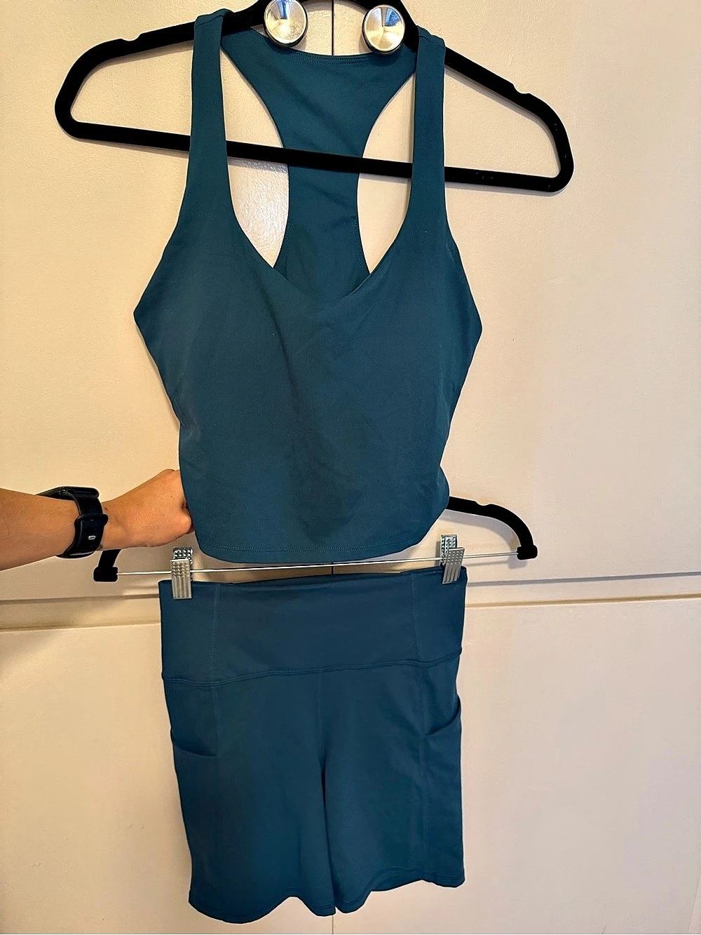 Fabletics Blue Athletic Shorts Set